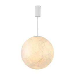 Фото #1 товара Светильник SP-SILKA-HANG-R400-12W Warm2700 (WH, 330 deg, 230V) (Arlight, IP20, Натуральный шелк, 3 года)