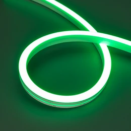 Фото #1 товара Светодиодная лента герметичная MOONLIGHT-SIDE-A140-12x17mm 24V Green (8 W/m, IP67, 5m, wire x2) (Arlight, Вывод кабеля боковой)