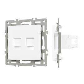 Фото #1 товара Механизм компьютерной розетки двойной SCT-MPC2-PL-WH (RJ-45, CAT6) (Arlight, -)