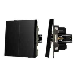 Фото #1 товара Механизм выключателя двухклавишный непроходной SWT-TENDO-MK02-PL-BK (230V, 10A) (Arlight, -)