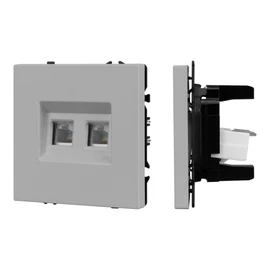 Фото #1 товара Механизм сдвоенной компьютерной розетки SCT-NOBE-MPC2-SFPL-IS (RJ-45, CAT6) (Arlight, -)