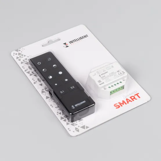 Фото #3 товара INTELLIGENT ARLIGHT Диммер SMART-SET-TRIAC-601-72-DIM-PD-IN Black (230V, 1x1.5A, ПДУ 10кн, 2.4G) (IARL, IP20 Пластик, 5 лет)
