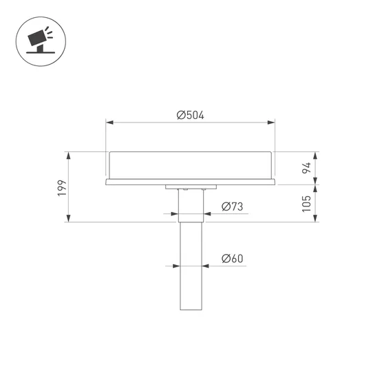 Фото #3 товара Светильник OXOR-LEIS-BUE-504x504x199-30W Day4000 (BK, 120 deg, 230V) IP66  (Arlight, -)