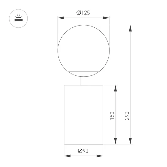 Фото #2 товара Светильник SP-ORNELLA-TAB-L290-R125-6W Warm3200-MIX (GD, 300 deg, 230V, TOUCH-DIMM) (Arlight, IP20 Металл, 3 года)