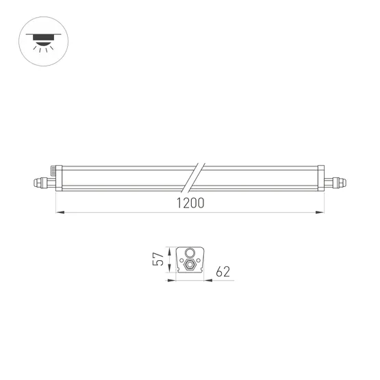 Фото #3 товара Светильник ALT-TUBULAR-1200-28W Day4000 (WH, 120 deg, 230V) (Arlight, IP65 Пластик, 5 лет)