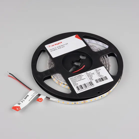 Фото #2 товара Светодиодная лента UL-A120-8mm 24V Warm1900 (9.6 W/m, IP20, 5m) (Arlight, Открытый)
