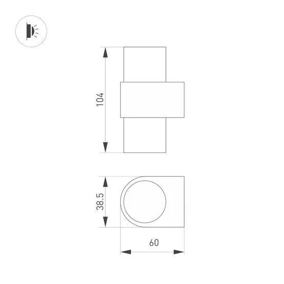 Фото #6 товара Светильник SP-SPICY-WALL-MINI-TWIN-S104x39-2x3W Warm3000 (GD, 40 deg, 230V) (Arlight, IP20 Металл, 3 года)