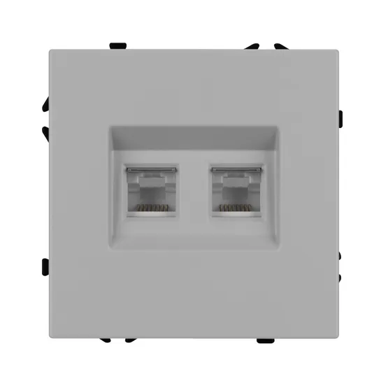 Фото #3 товара Механизм сдвоенной компьютерной розетки SCT-NOBE-MPC2-SFPL-IS (RJ-45, CAT6) (Arlight, Никель)