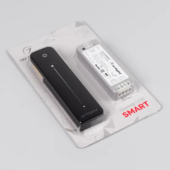 Фото #3 товара Диммер SMART-DIM-SET-LINE (12-24V, 1x8A, ПДУ 2.4G) (Arlight, IP20 Пластик, 5 лет)