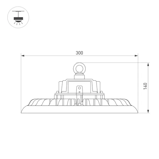 Фото #2 товара Светильник SP-ARIVA-MOTION-R300-150W White5000 (BK, 90 deg, 230V) (Arlight, IP65 Металл, 5 лет)