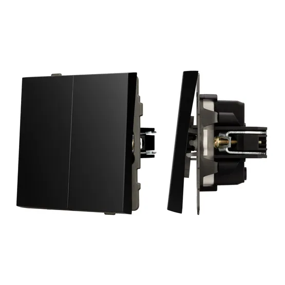 Фото #1 товара Механизм выключателя двухклавишный непроходной SWT-TENDO-MK02-PL-BK (230V, 10A) (Arlight, -)