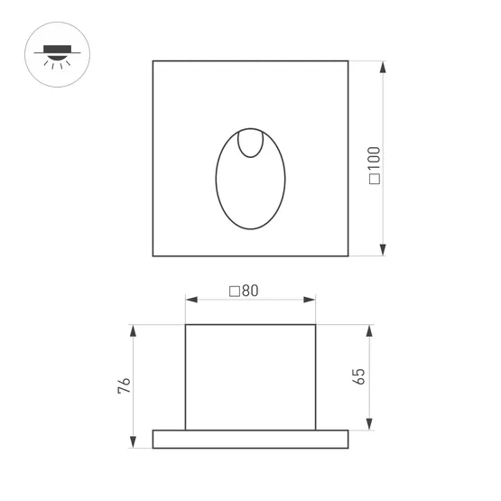 Фото #4 товара Светильник LT-TIE-S100-3W Warm3000 (GR, 45x70 deg, 230V) (Arlight, IP65 Бетон, 3 года)
