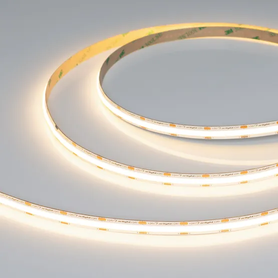 Фото #3 товара Светодиодная лента COB-X560-10mm 24V Warm3000 (5-15 W/m, IP20, 5m) (Arlight, -)