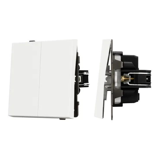 Фото #1 товара Механизм выключателя двухклавишный непроходной SWT-TENDO-MK02-SFPL-WH (230V, 10A) (Arlight, -)