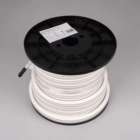 Фото #3 товара Светодиодная лента герметичная MOONLIGHT-PRO-SIDE-X320-12x24mm 48V Warm3000 (10 W/m, IP67, 30m, wire x2) (Arlight, Вывод боковой, 7 лет)