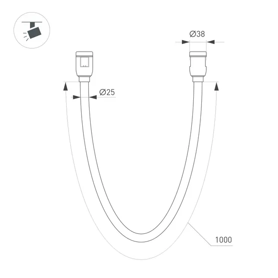 Фото #5 товара Светильник ART-APRIORI-TUBE-ELASTIC-R38-L1000-12W Day4000 (GD, 360 deg, 48V) (Arlight, IP20 Металл,  (Arlight, IP20 Металл, 3 года)