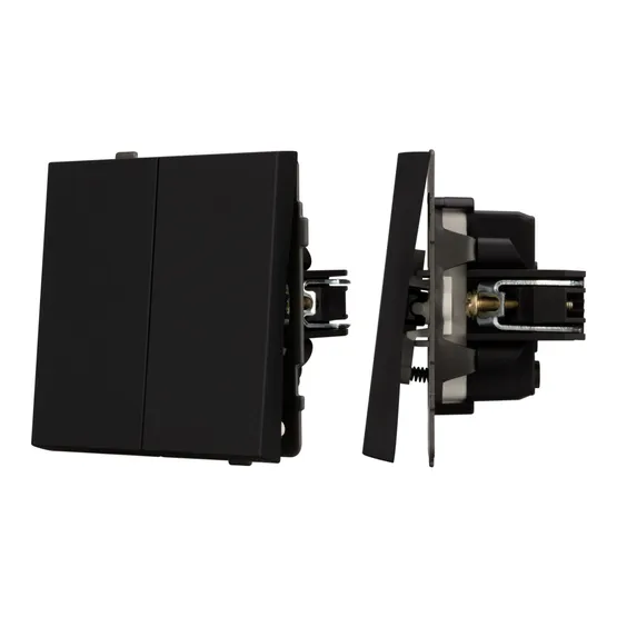 Фото #1 товара Механизм выключателя двухклавишный непроходной SWT-TENDO-MK02-SFPL-BK (230V, 10A) (Arlight, -)