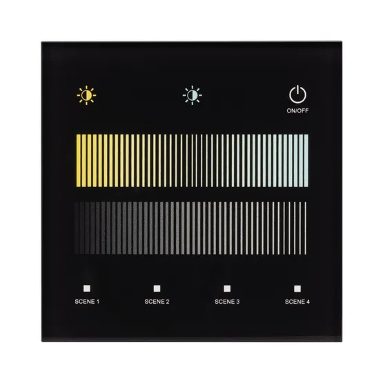 Фото #2 товара INTELLIGENT ARLIGHT Сенсорная панель SMART-DALI-301-11-1G-4SC-DT8 Черная (230V, встраиваемая, 2.4G) (IARL, IP20 Пластик, 5 лет)