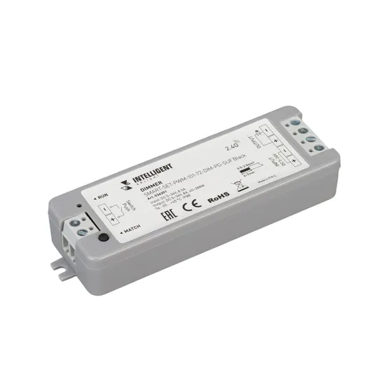 Фото #2 товара INTELLIGENT ARLIGHT Диммер SMART-SET-PWM-101-72-DIM-PD-SUF Black (5-36V, 1x8A, x4, ПДУ 13кн, 2.4G) (IARL, IP20 Пластик, 5 лет)