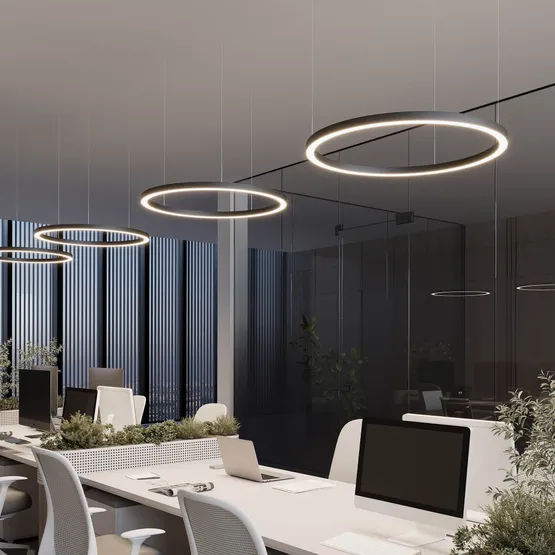 Фото #2 товара Светильник SP-CIRCLE-HANG-O3535-D1000-55W Warm3000 (RAL9005, 120 deg, 230V) IP40 LED (Arlight, Алюминий)