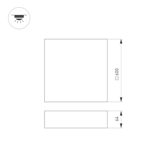 Фото #5 товара Светильник SP-QUADRO-S600x600-60W Day4000 (WH, 120 deg, 230V) (Arlight, IP40 Металл, 3 года)