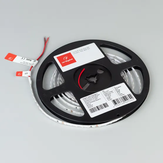 Фото #3 товара Светодиодная лента RT-A120-5mm 24V Red (9.6 W/m, IP20, 2835, 5m) (Arlight, 9.6 Вт/м, IP20)